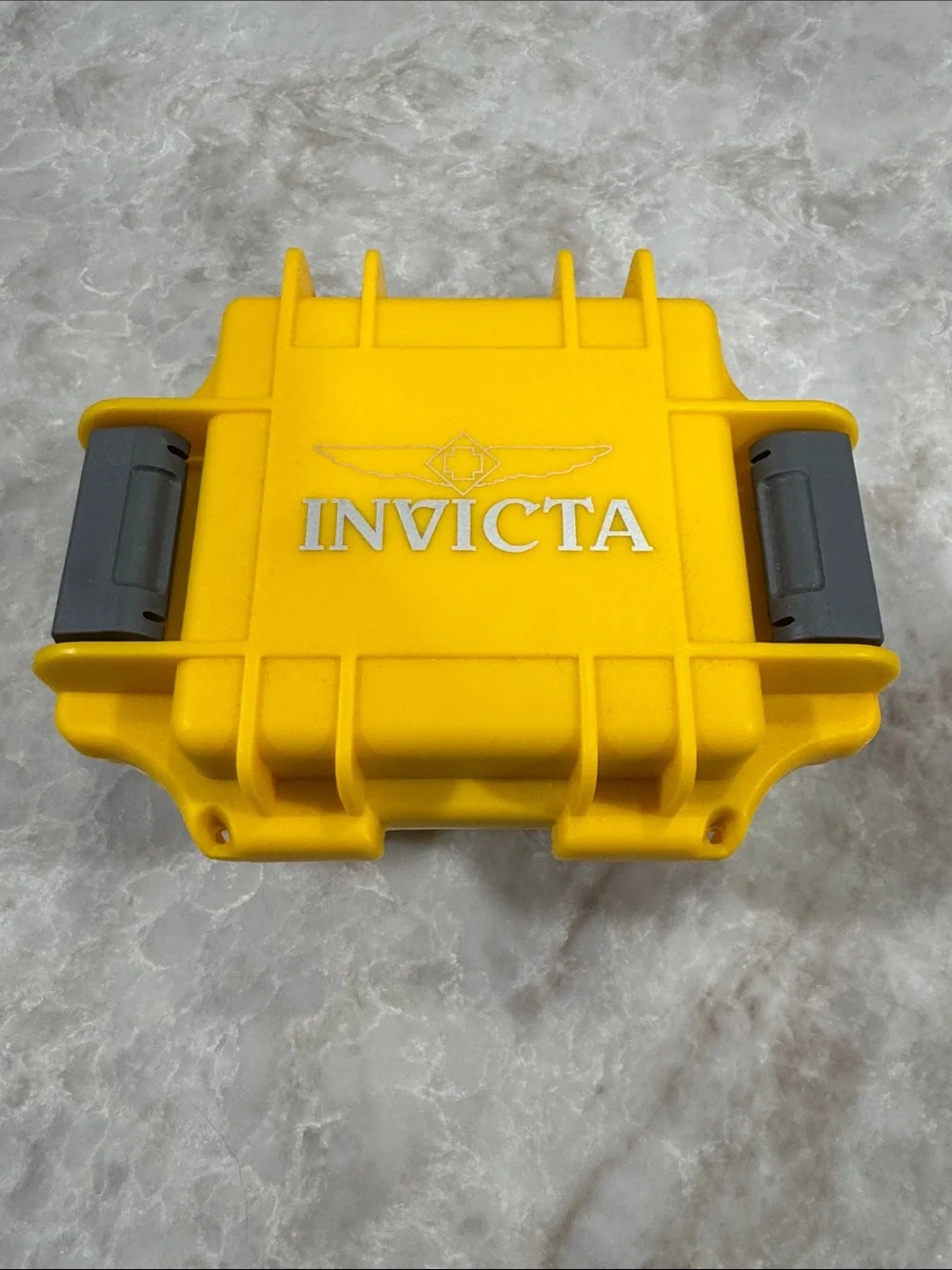 Invicta Yellow Protective Electronics Case with Gray Latches